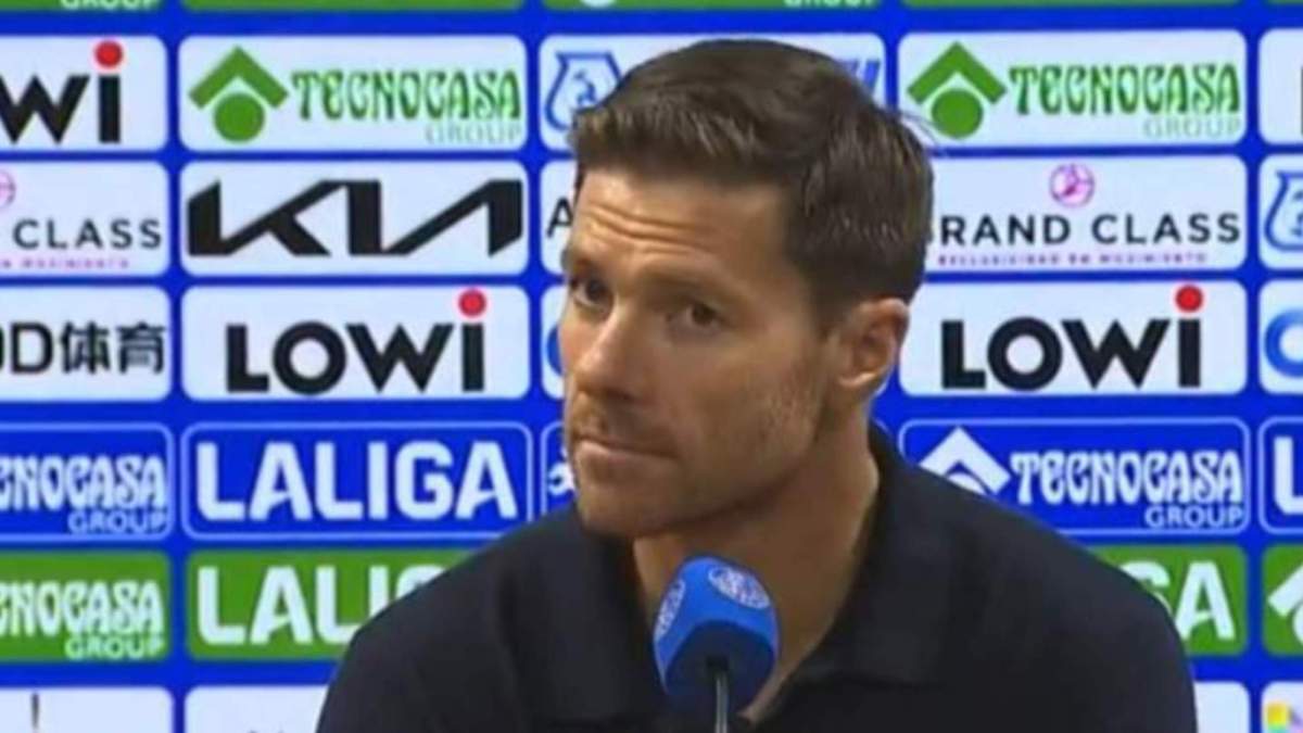 Xabi Alonso en la rueda de prensa posterior al partido contra el Getafe