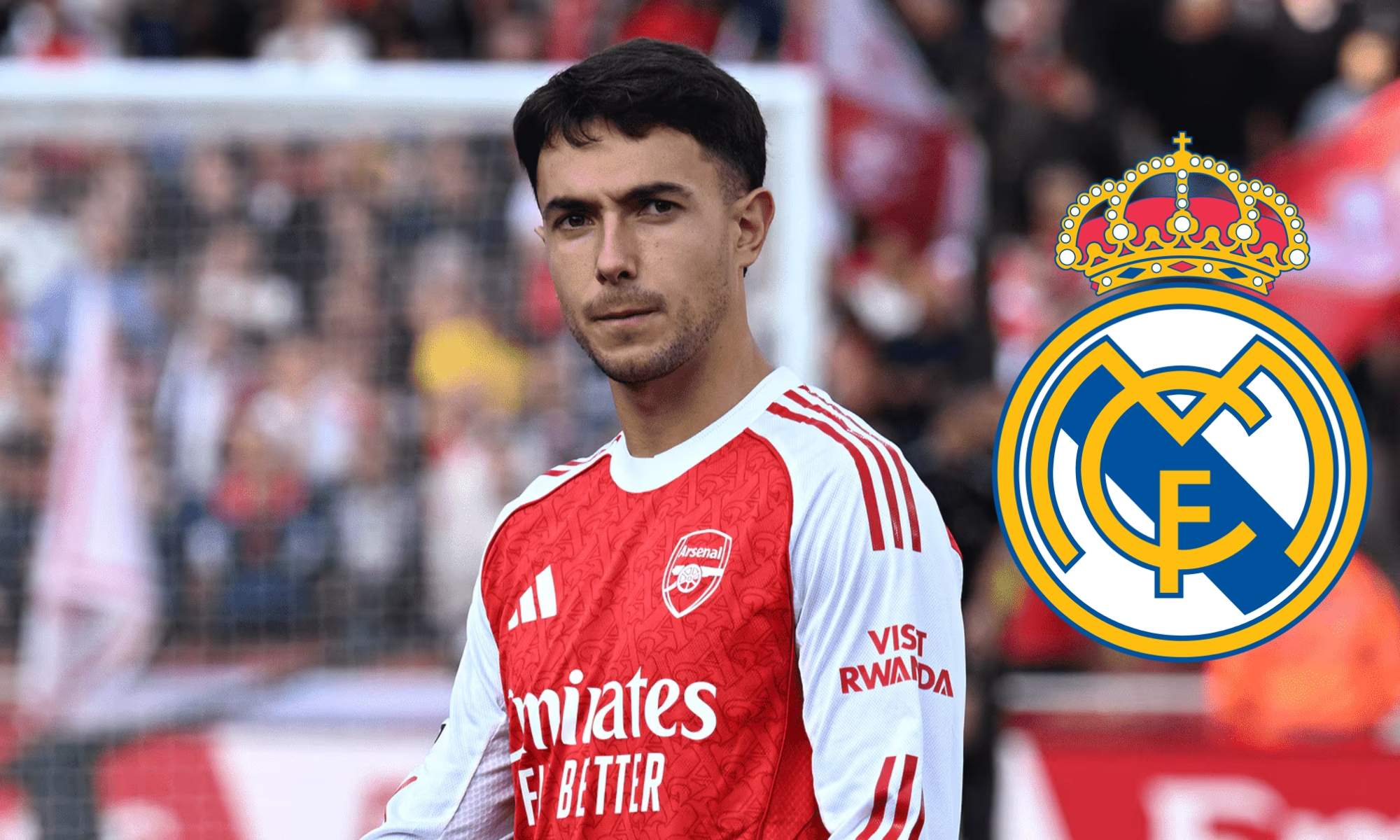 Zubimendi y el escudo del Real Madrid