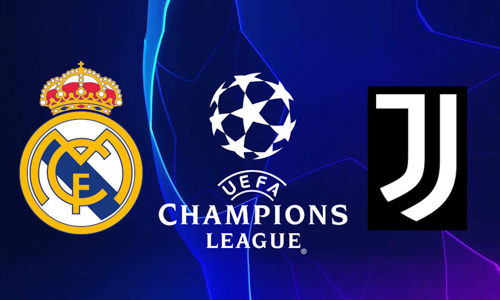 Escudos Real Madrid y Juventus y Champions League