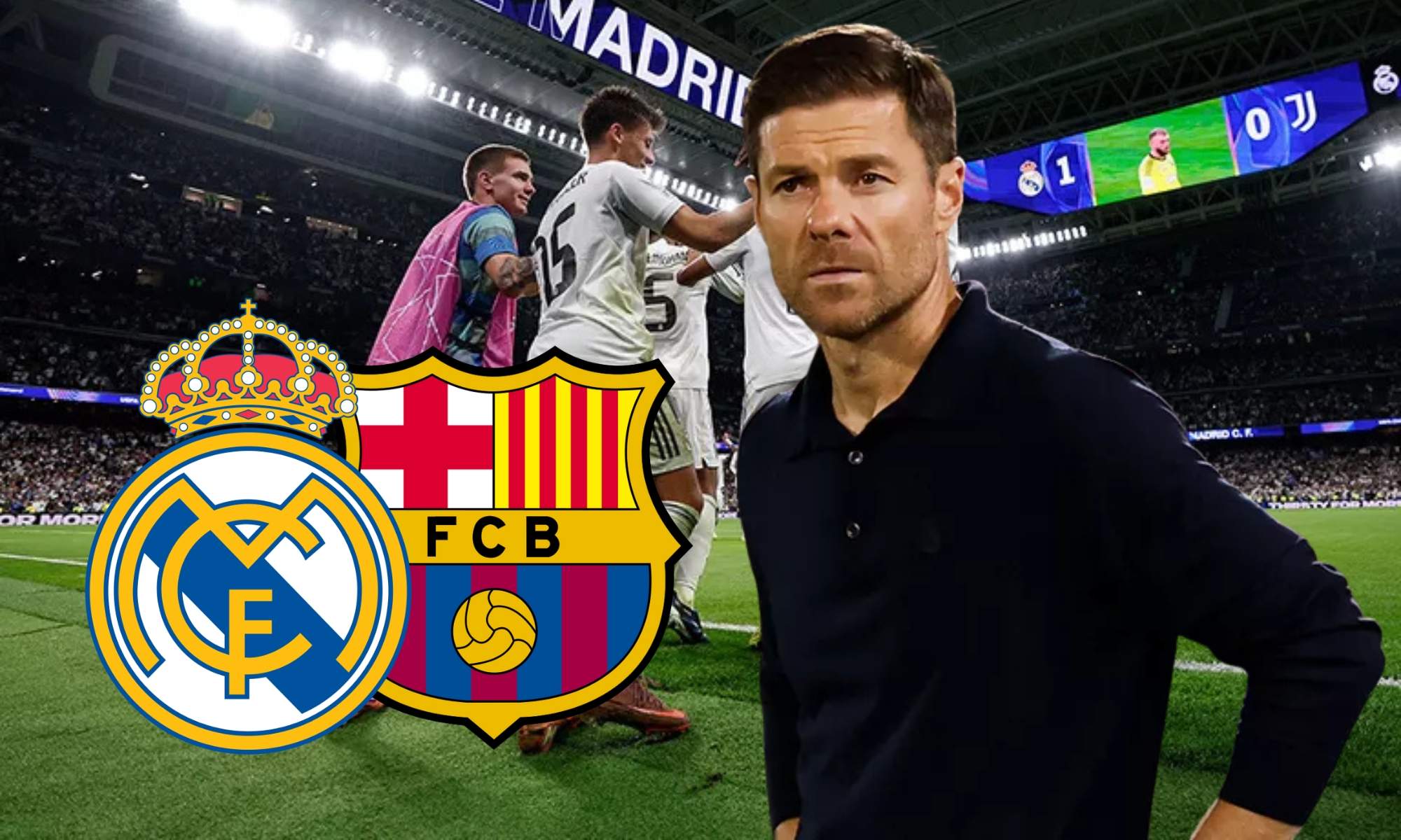 Xabi Alonso y el Clásico con los jugadores del Real Madrid celebrando el gol de Bellingham a la Juventus Xabi Alonso y el Clásico con los jugadores del Real Madrid celebrando el gol de Bellingham a la Juventus