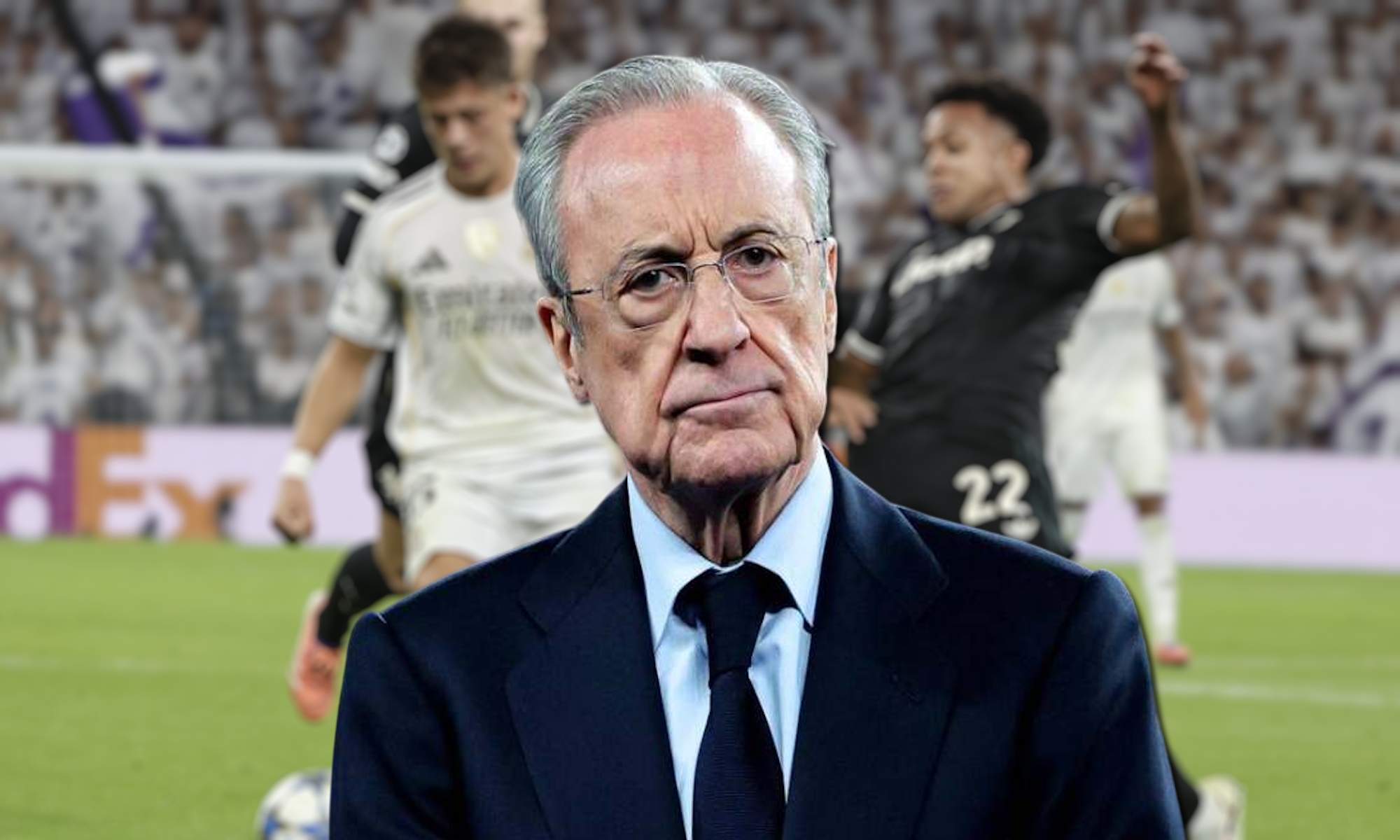 Florentino Pérez y fondo de Madrid - Juventus Florentino Pérez y fondo de Madrid - Juventus