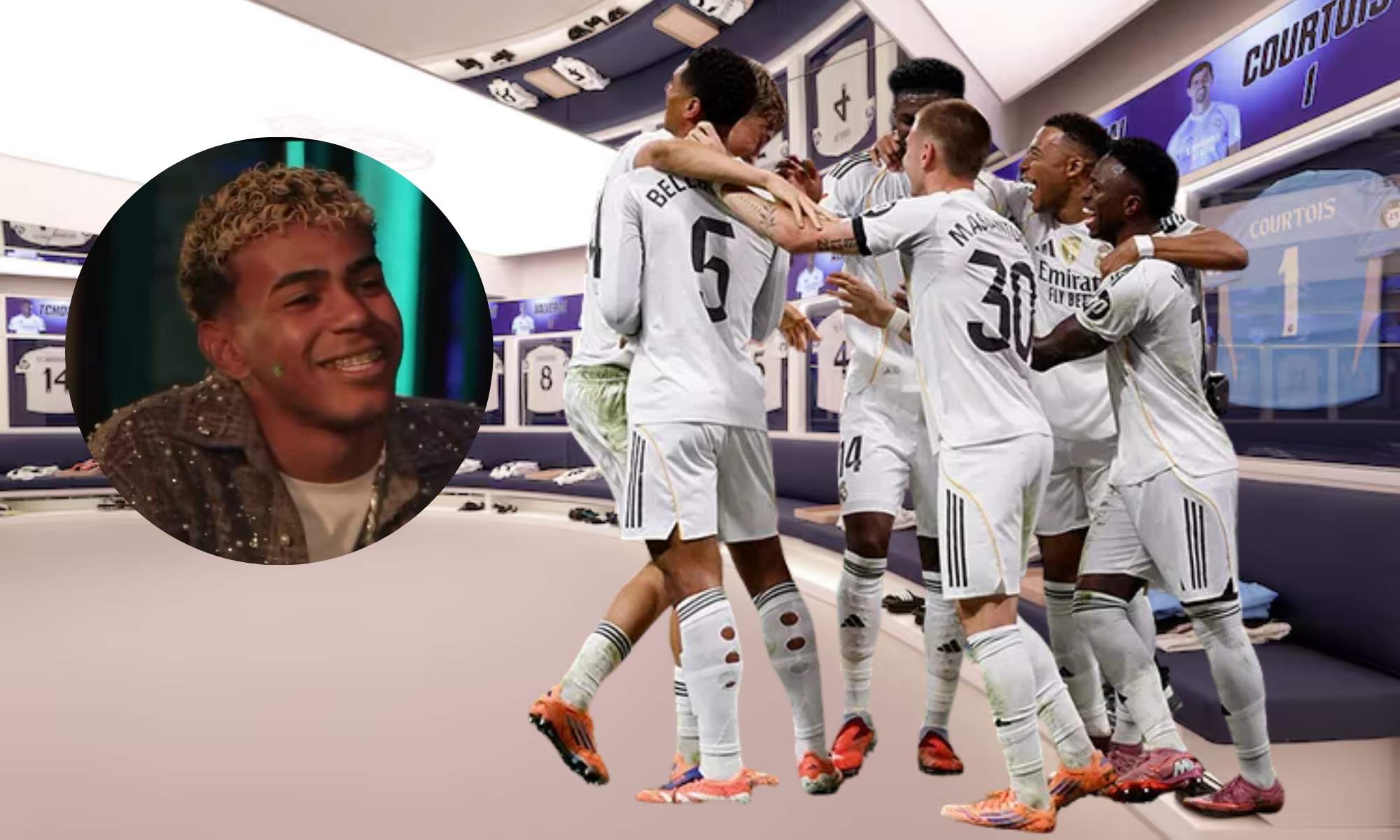 Vestuario del Real Madrid y Lamine Yamal
