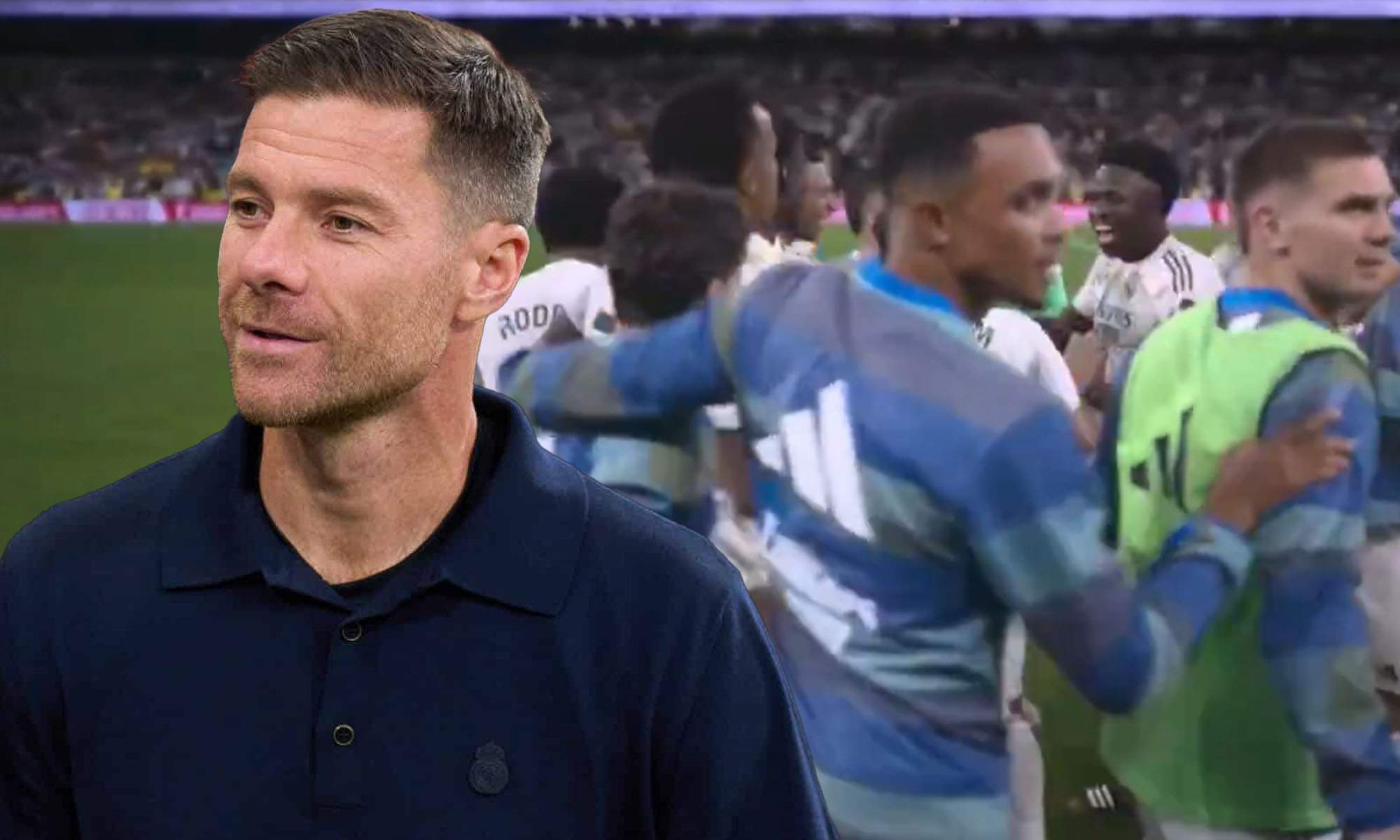 Xabi Alonso con sus jugadores en el Clásico Xabi Alonso con sus jugadores en el Clásico