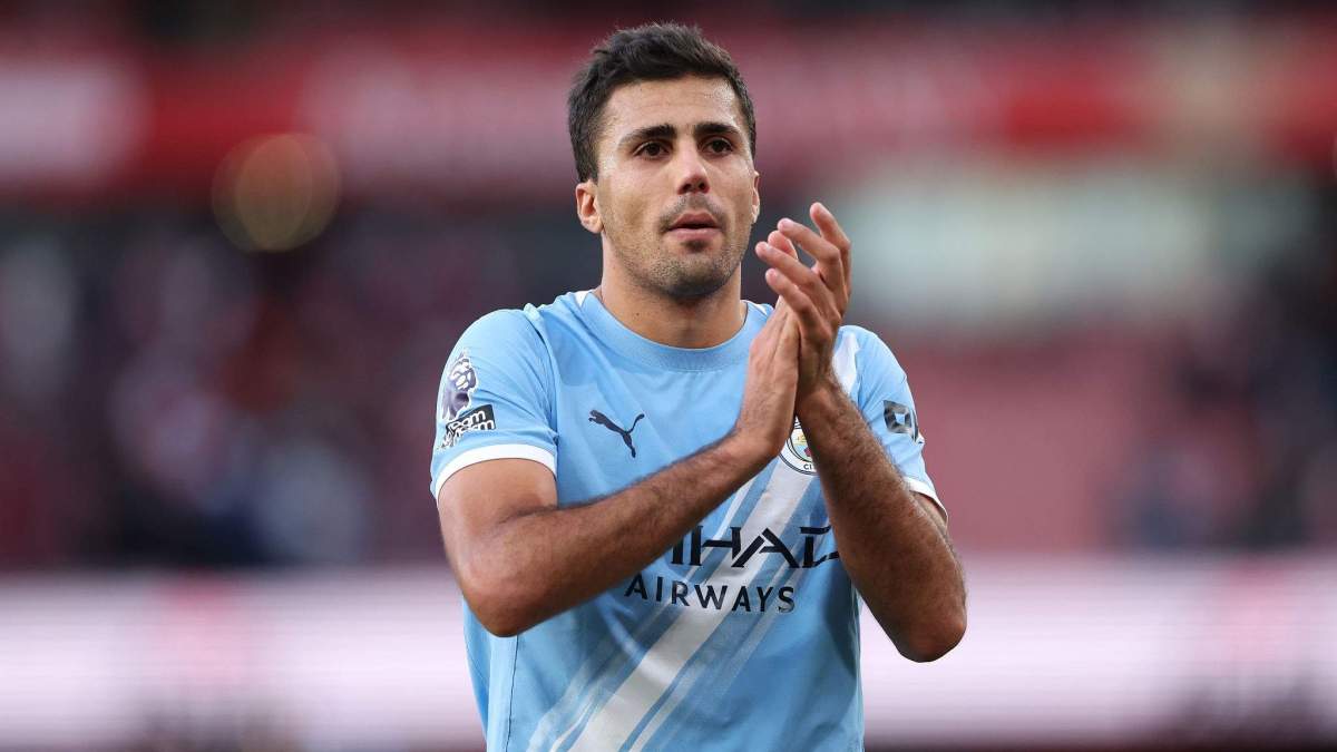 Rodri Hernández jugando un partido con el Manchester City. Rodri Hernández jugando un partido con el Manchester City.