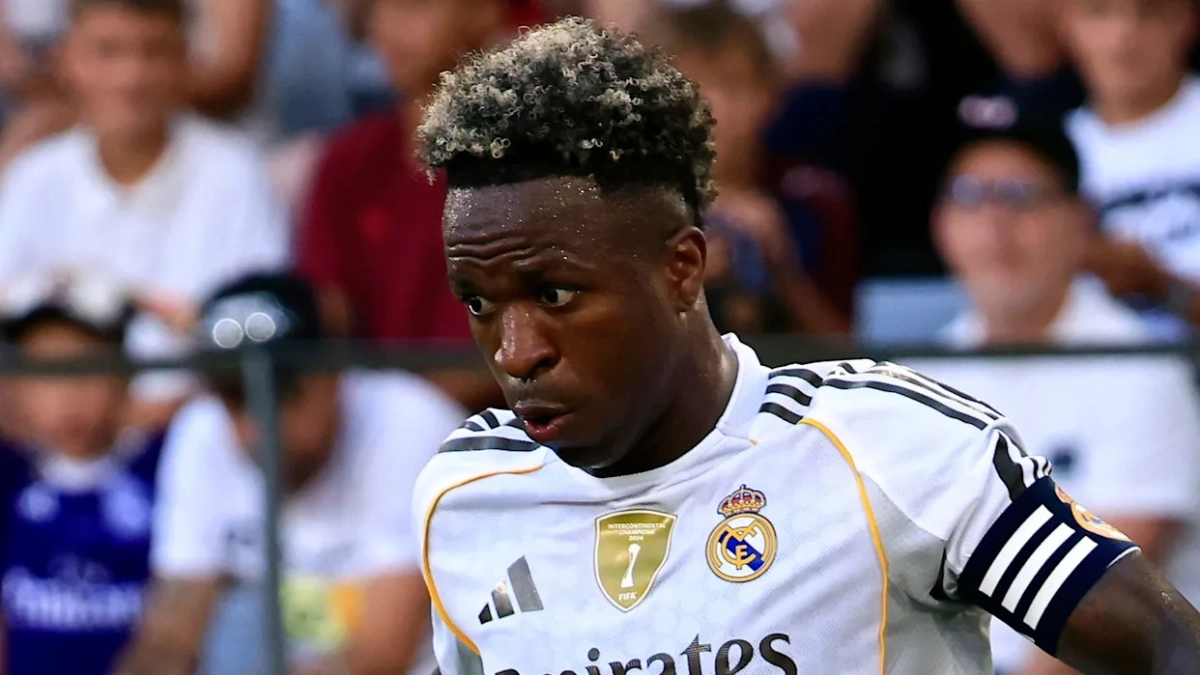 Vinícius Júnior jugando un partido con el Real Madrid. Vinícius Júnior jugando un partido con el Real Madrid.