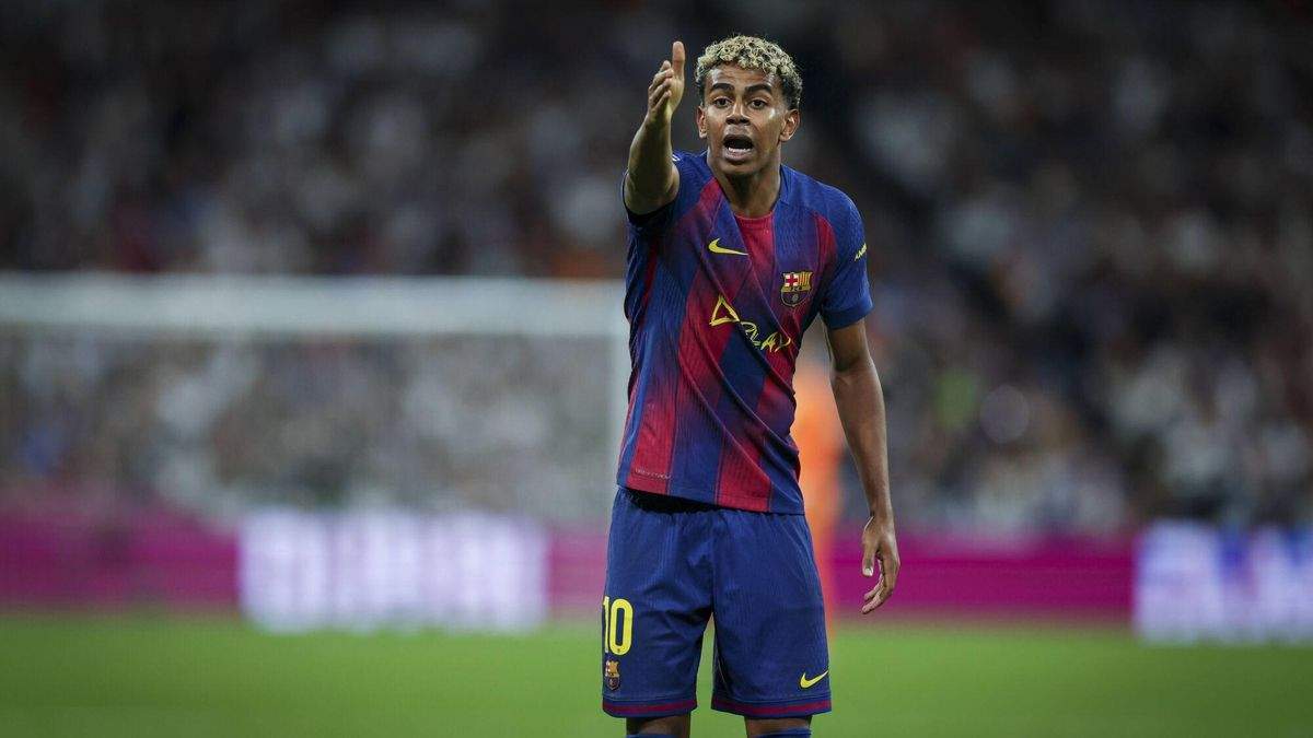 Lamine Yamal jugando un partido con el Barcelona. Lamine Yamal jugando un partido con el Barcelona.