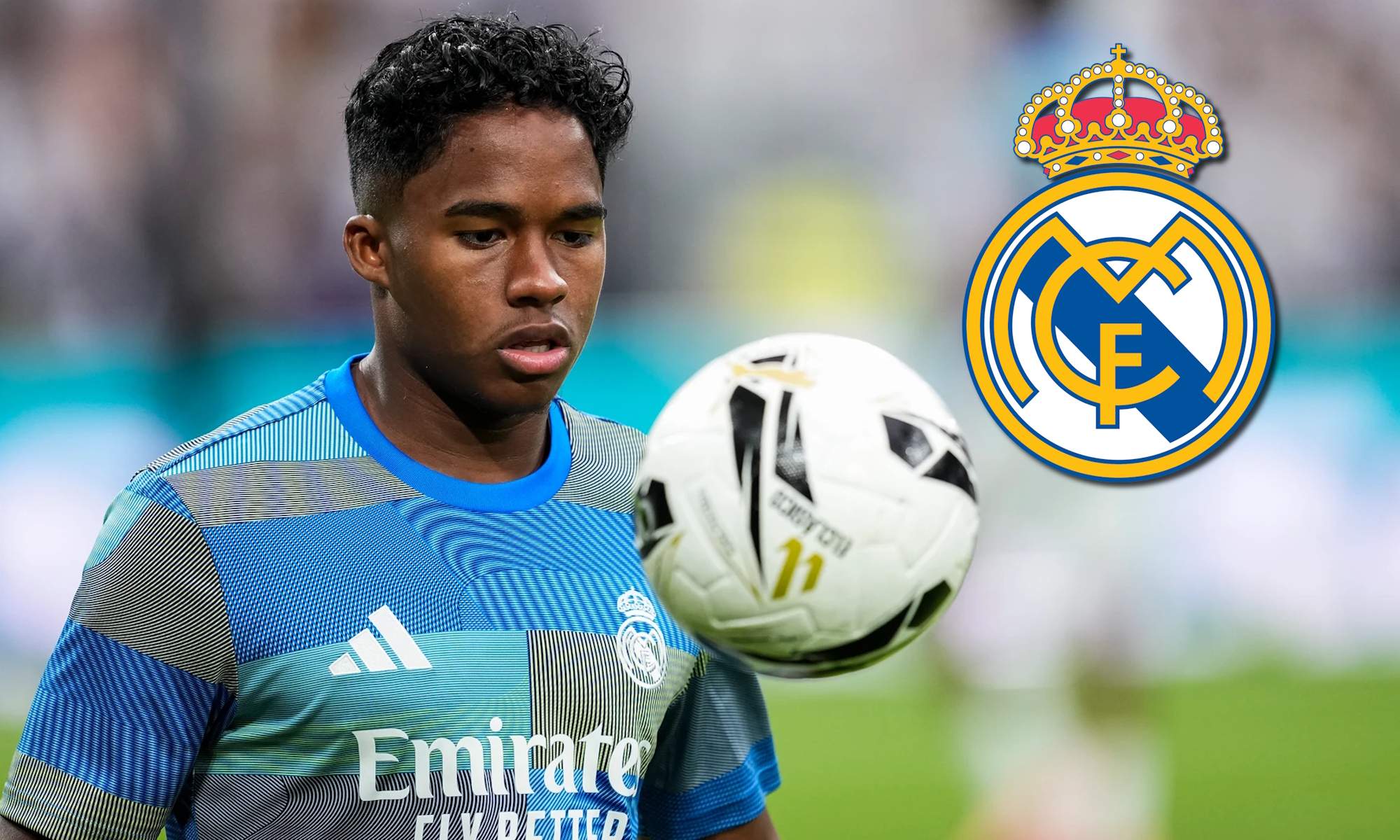 Endrick y escudo del Real Madrid