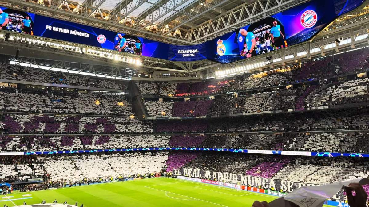 Estadio Bernabéu en un partido de Champions en temporadas anteriores