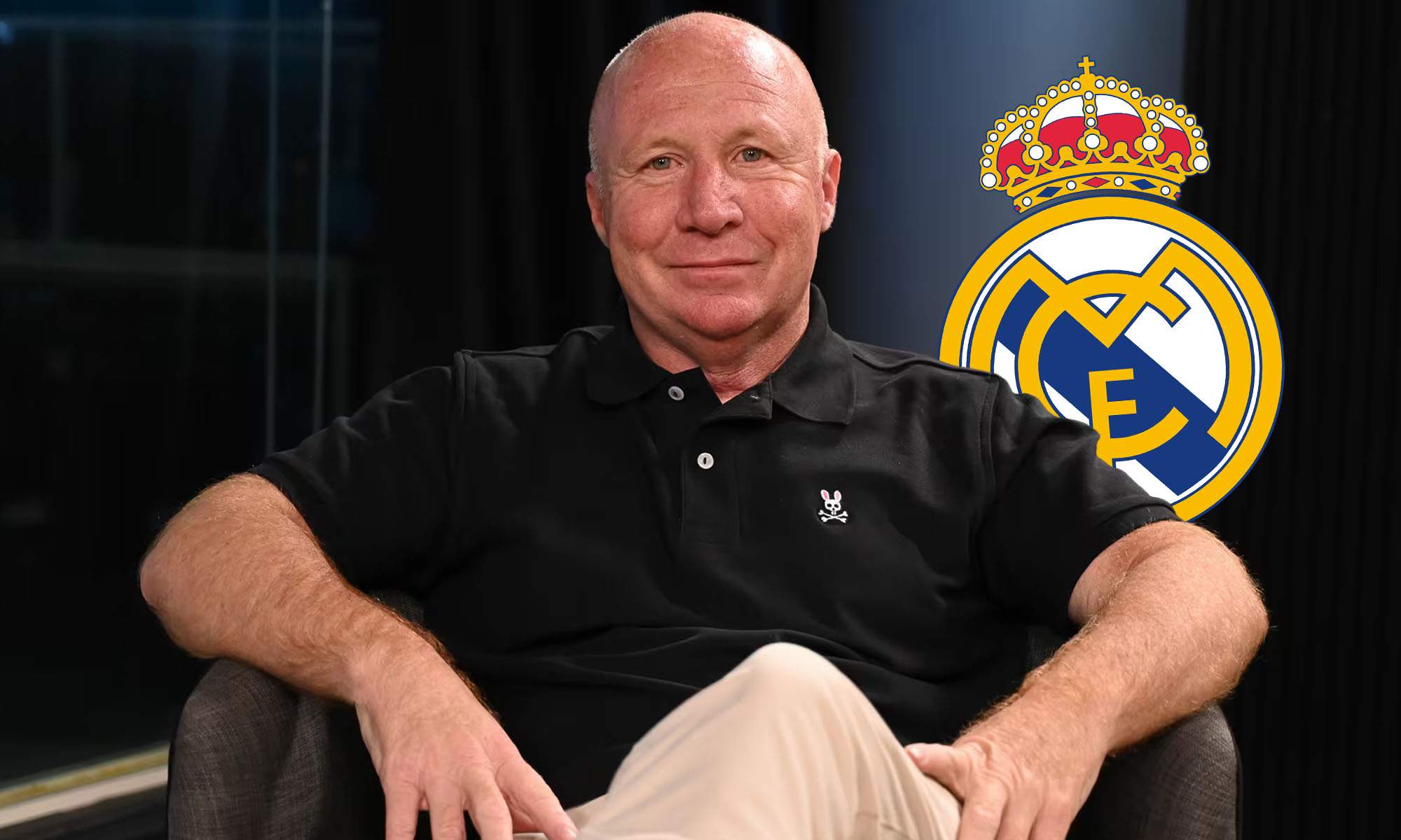 Padre de Mac Allister con escudo Real Madrid