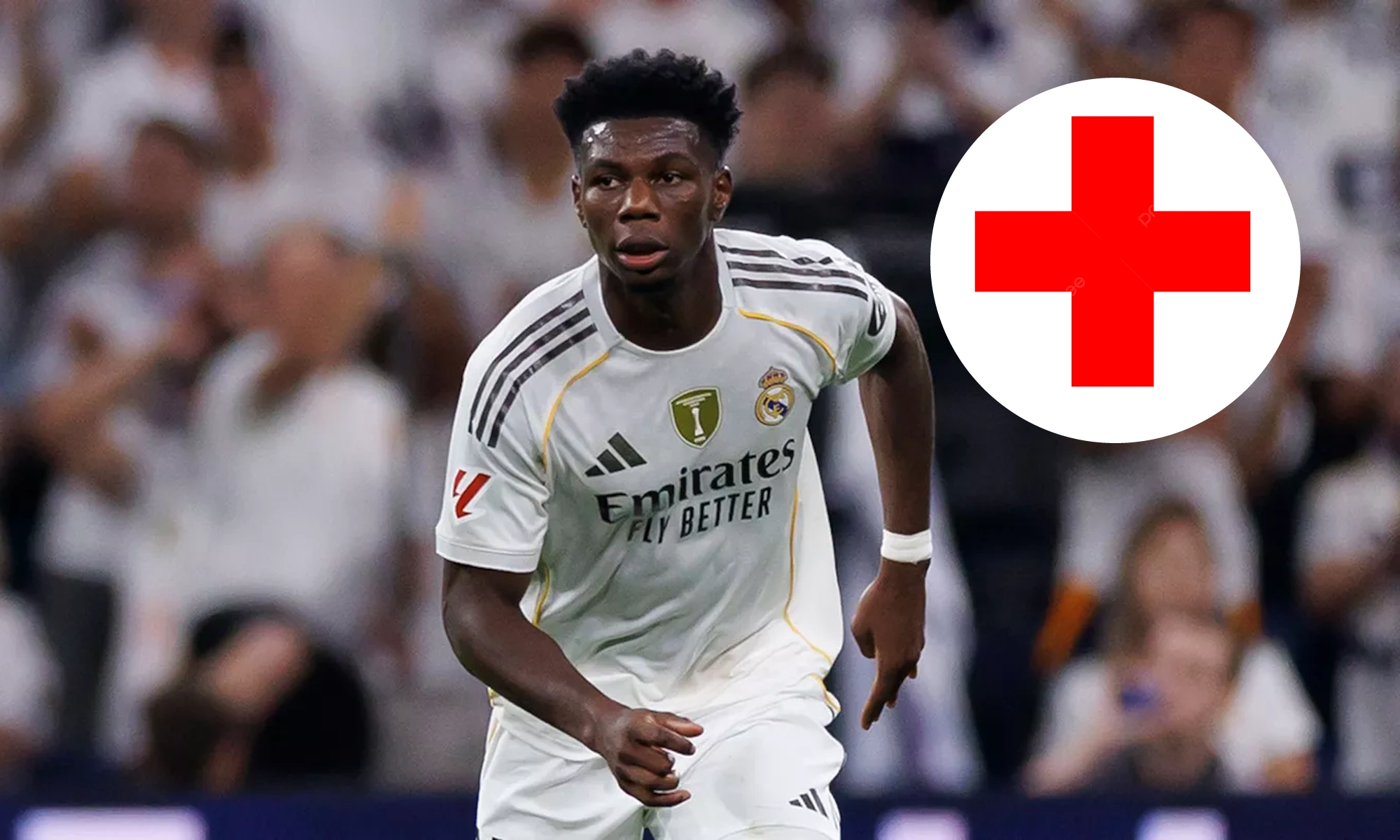 Tchouaméni con símbolo de médico