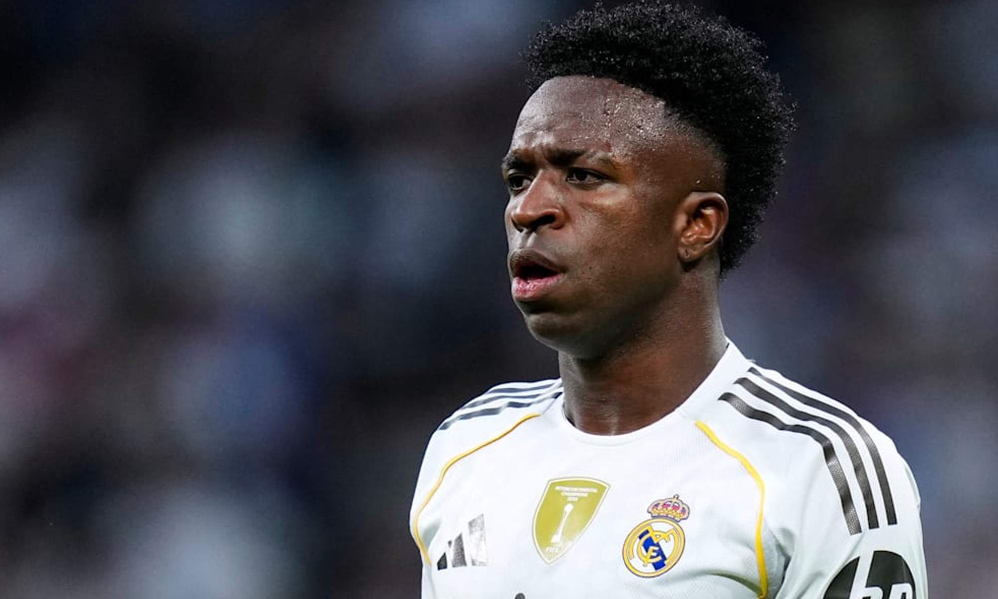 Vinícius Júnior jugando un partido con el Real Madrid.
