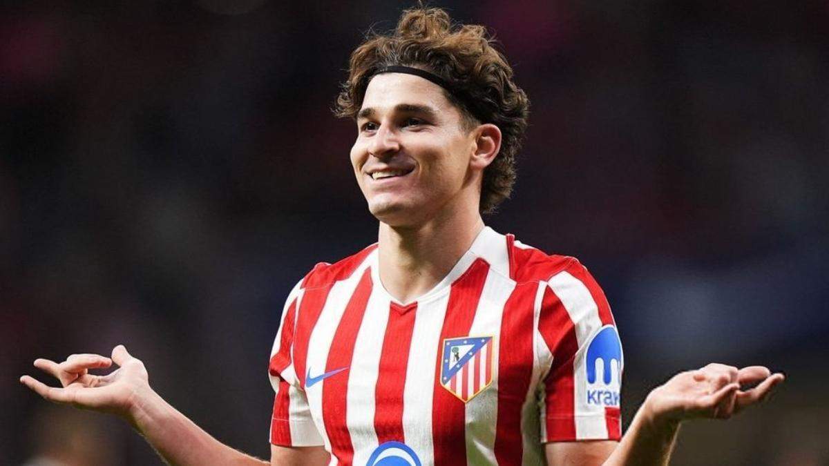 Julián Álvarez celebrando un gol con el Atlético de Madrid Julián Álvarez celebrando un gol con el Atlético de Madrid