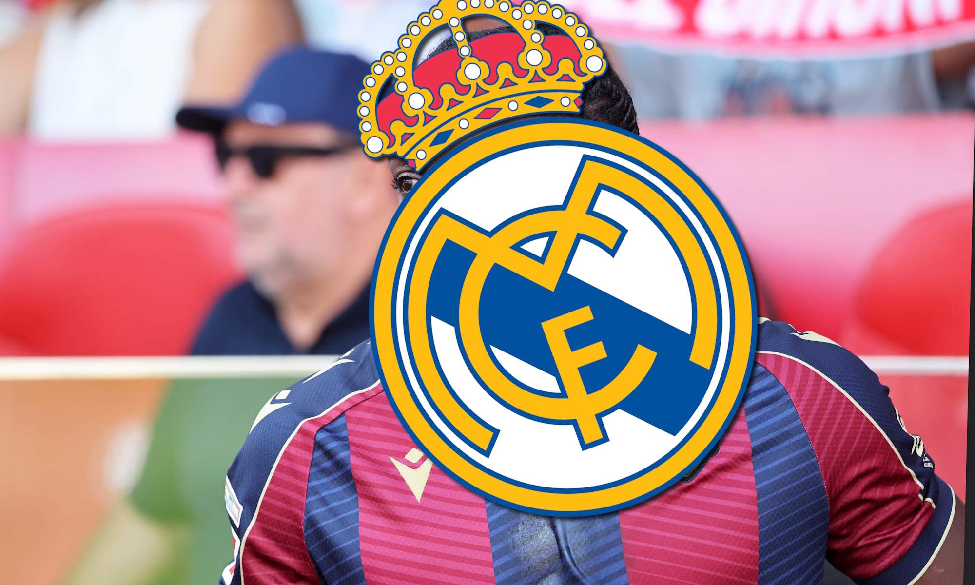 Jugador tapado por escudo del Real Madrid