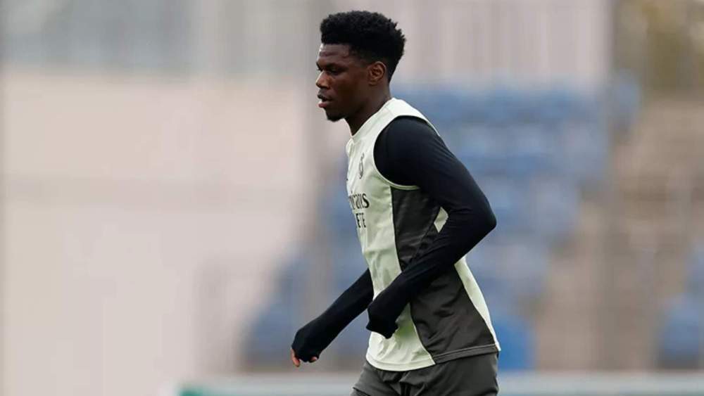 Aurélien Tchouaméni entrenando con el Real Madrid. Aurélien Tchouaméni entrenando con el Real Madrid.