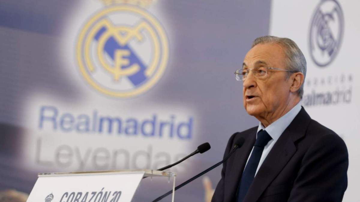 Florentino Pérez en una conferencia pública