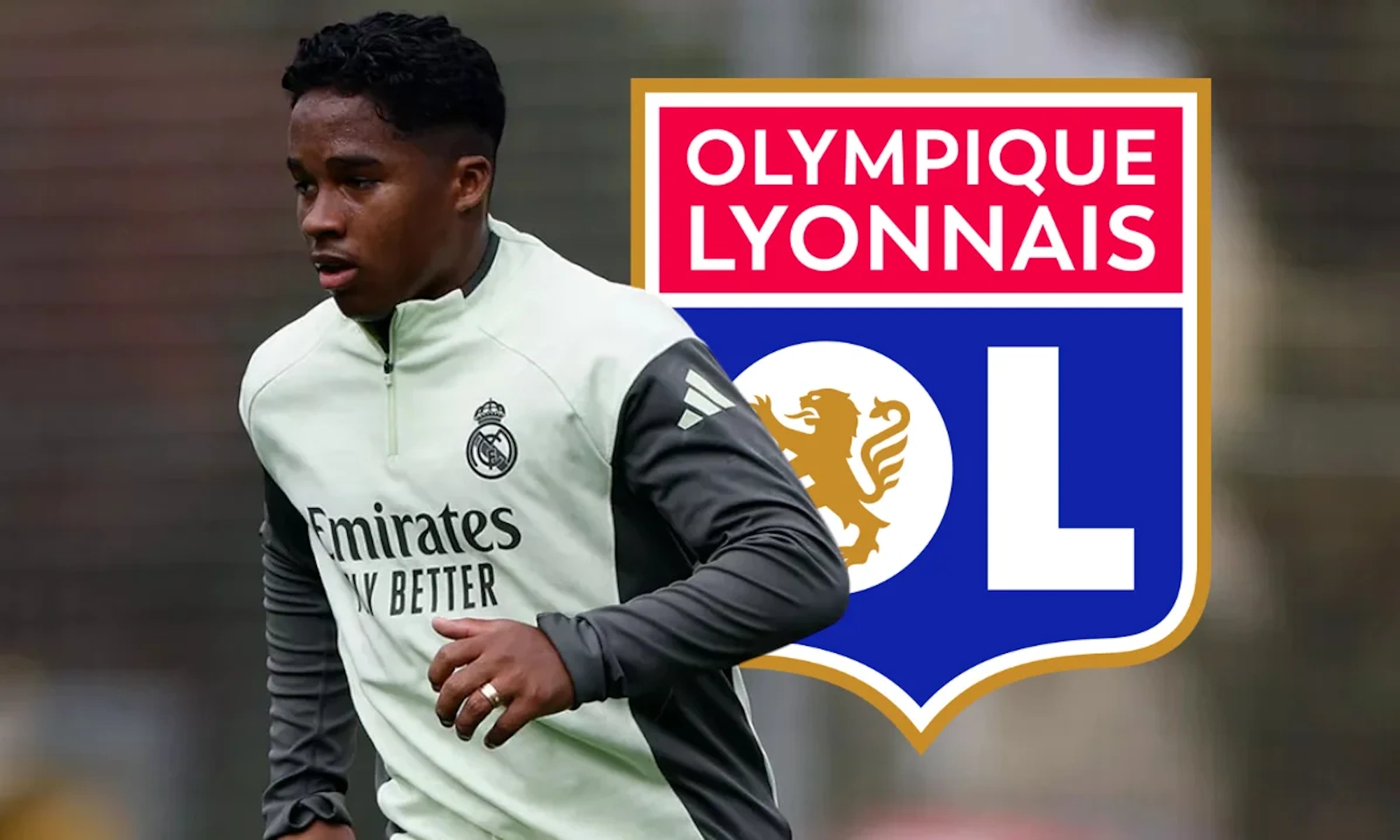 Endrick y escudo del Lyon