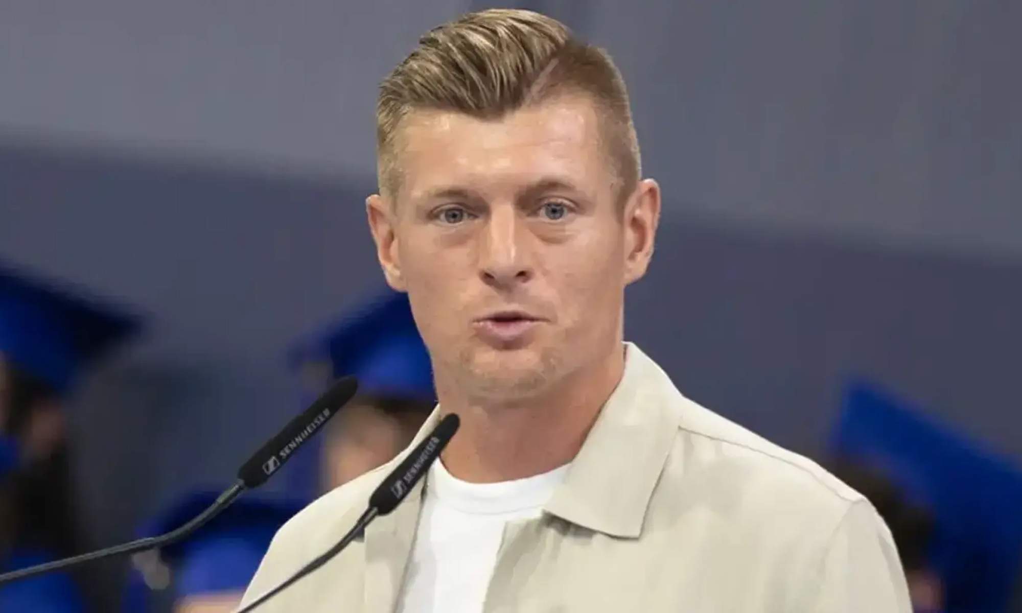 Toni Kroos dando unas declaraciones.