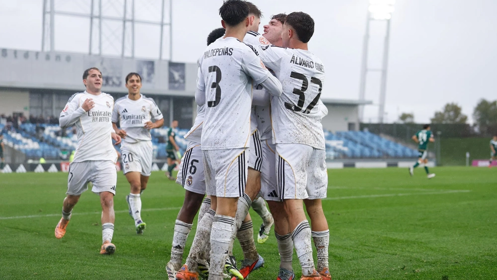 El Castilla celebrando uno de los goles El Castilla celebrando uno de los goles
