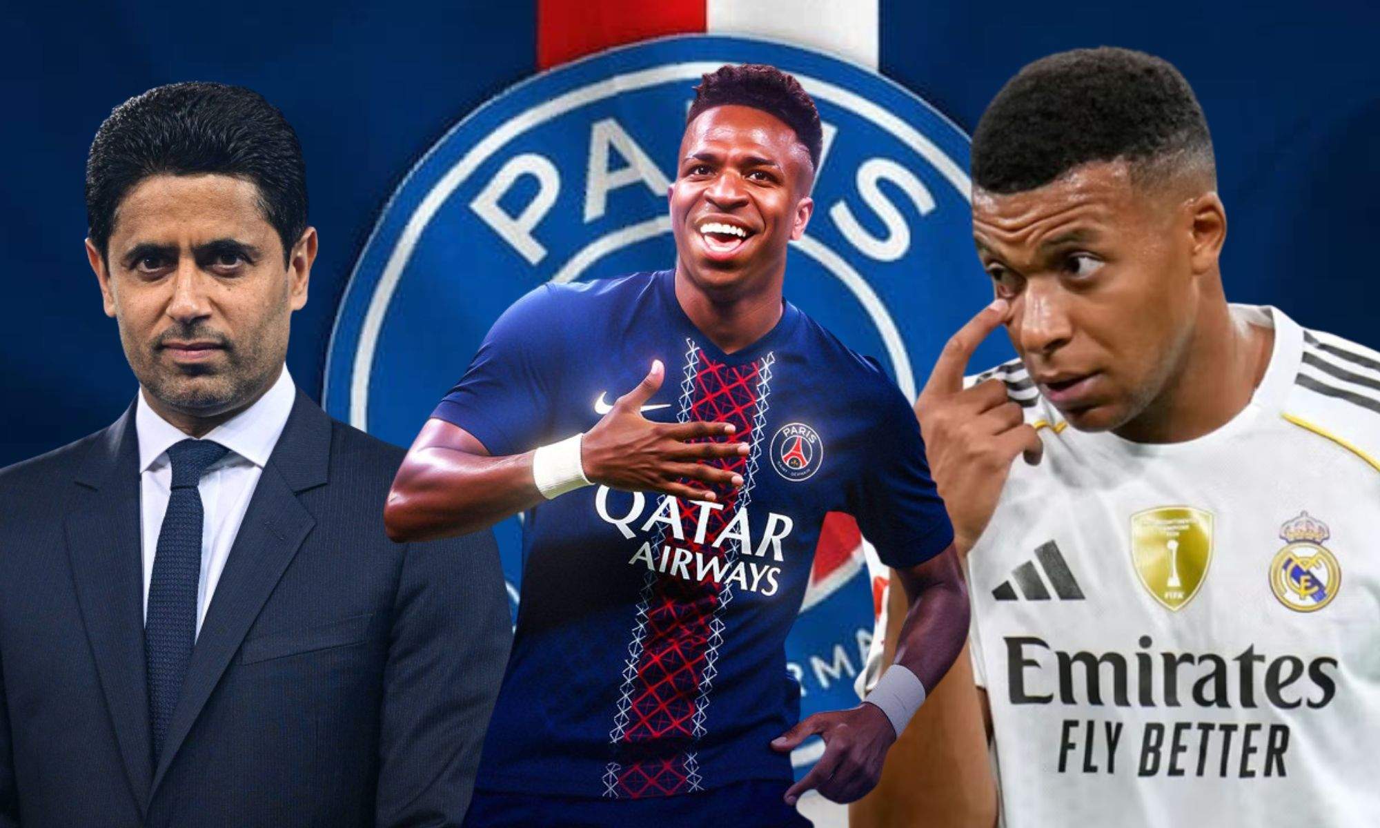 Al Khelaifi, Vinicius y Mbappé