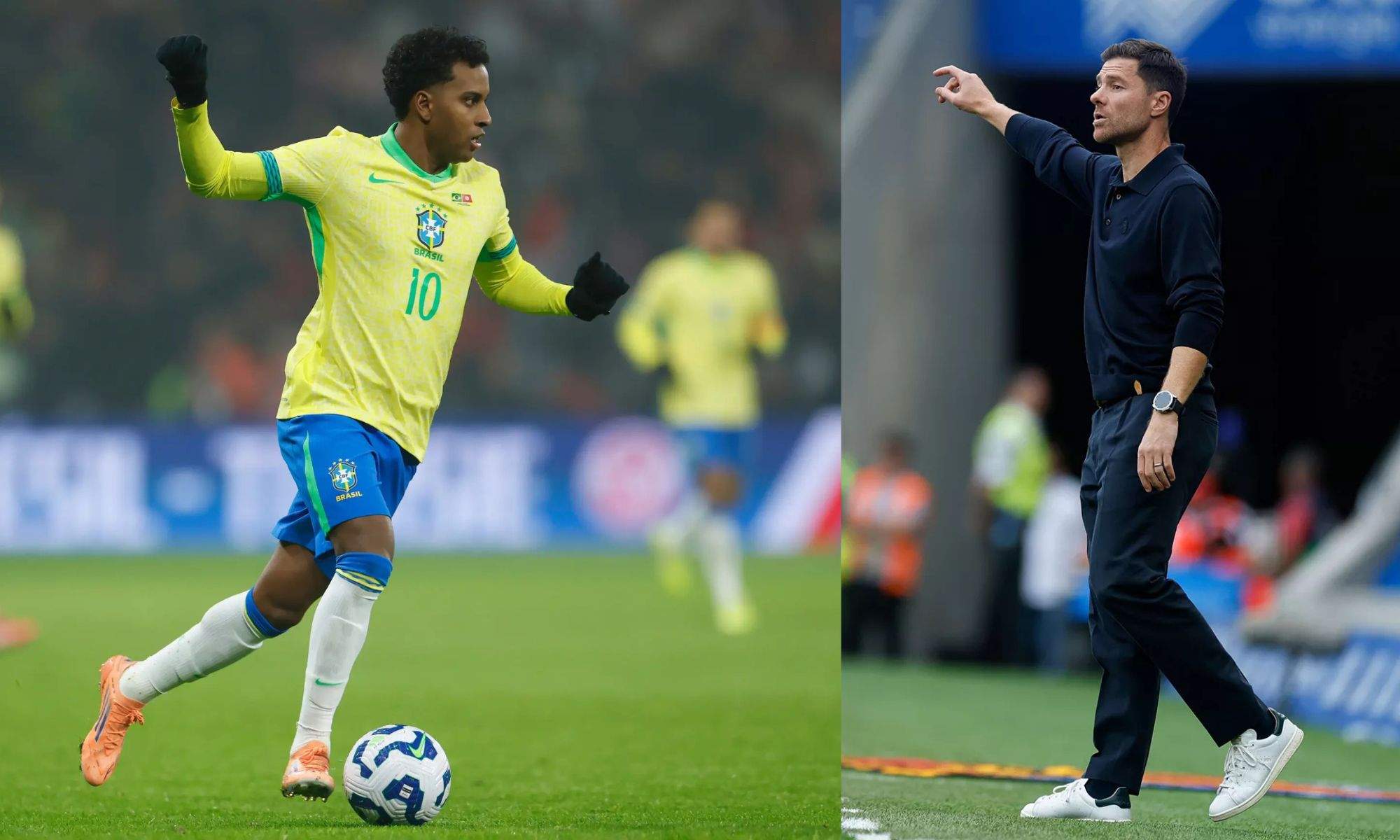 Rodrygo con Brasil y Xabi Alonso