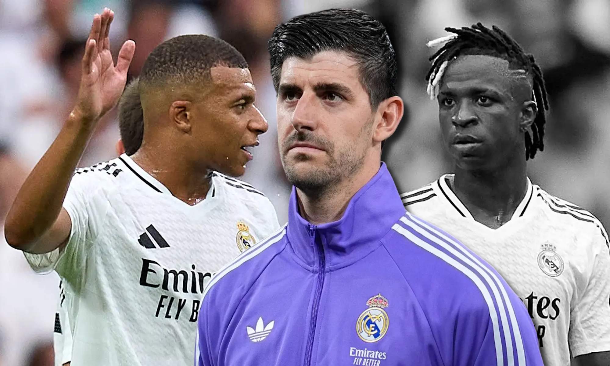 Courtois con Mbappé y Vinicius en BN