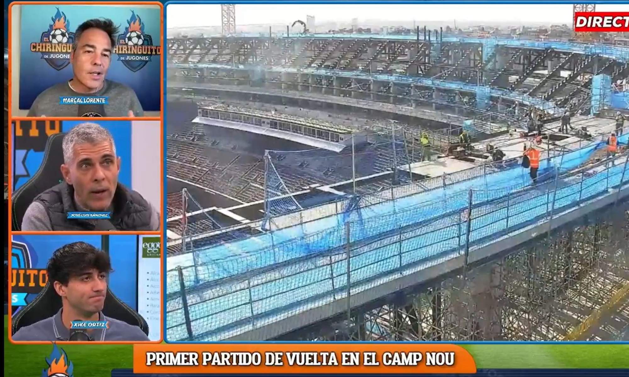 Chiringuito y Camp Nou en obras