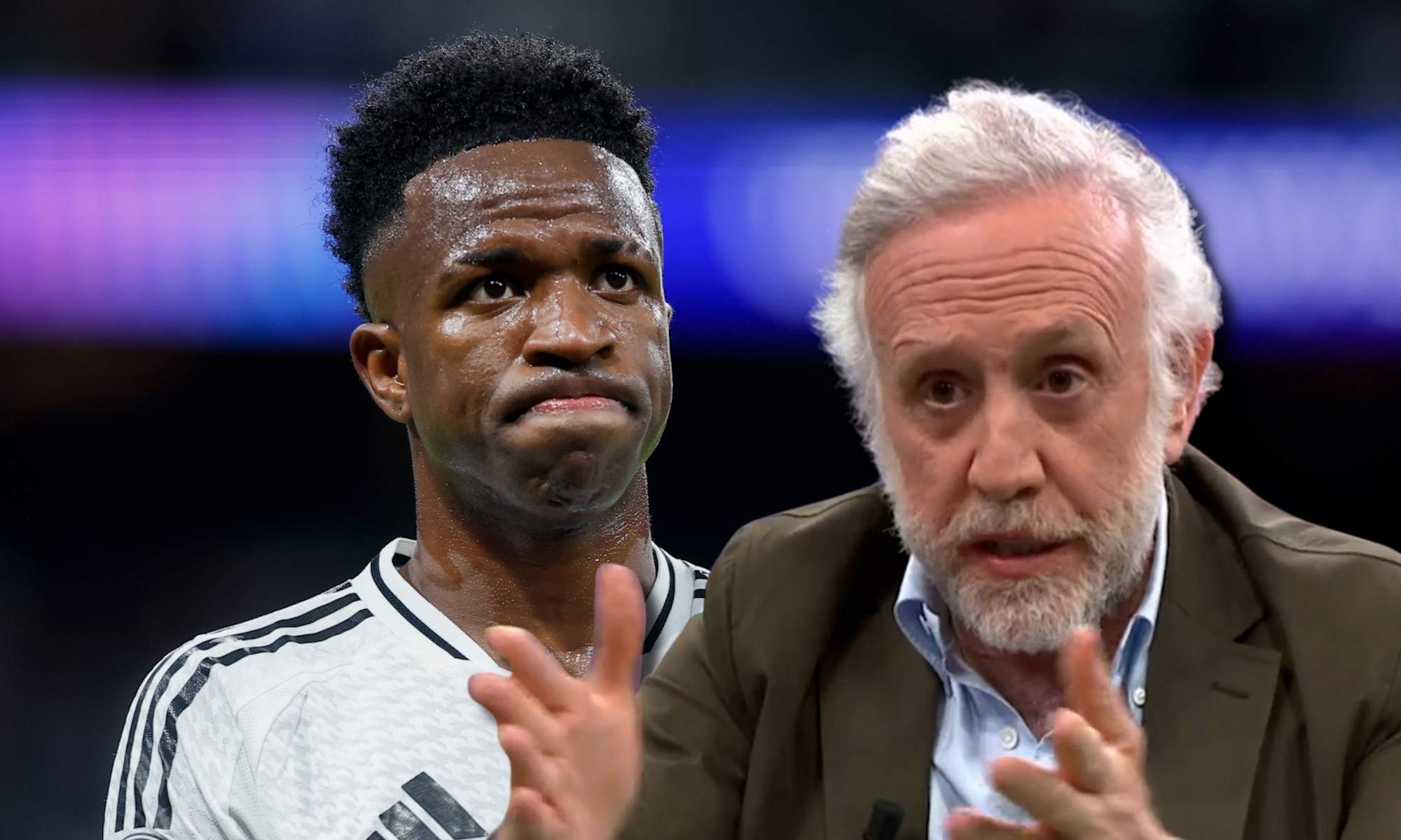 Eduardo Inda con Vinicius de fondo Eduardo Inda con Vinicius de fondo