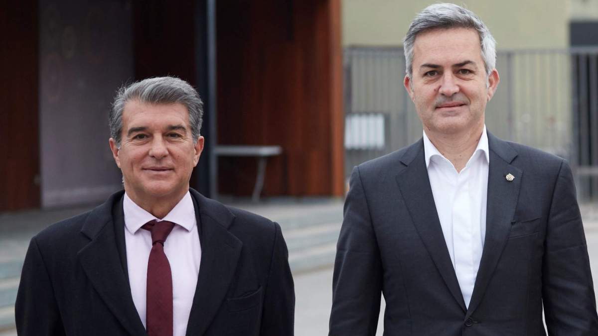 Joan Laporta y Víctor Font en las anteriores elecciones presidenciales. 