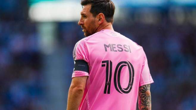 Leo Messi jugando un partido con el Inter Miami.