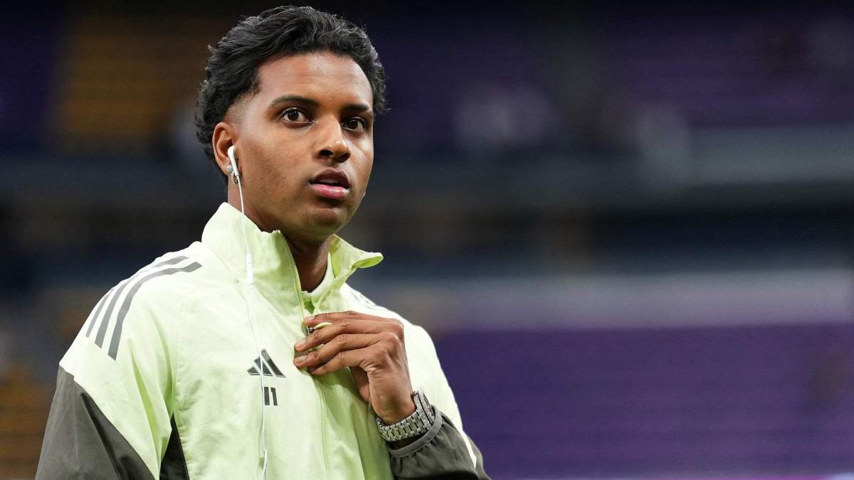 Rodrygo Goes en la previa de un partido del Real Madrid. 