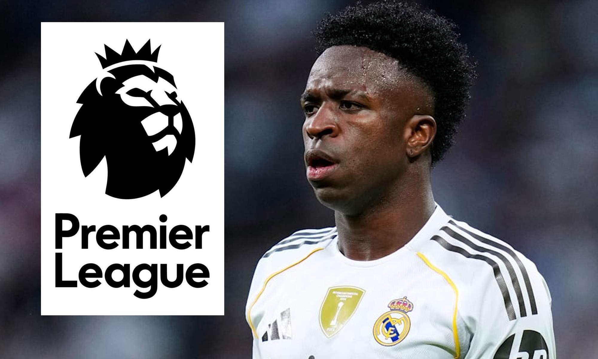 Vinicius y logo de la Premier League