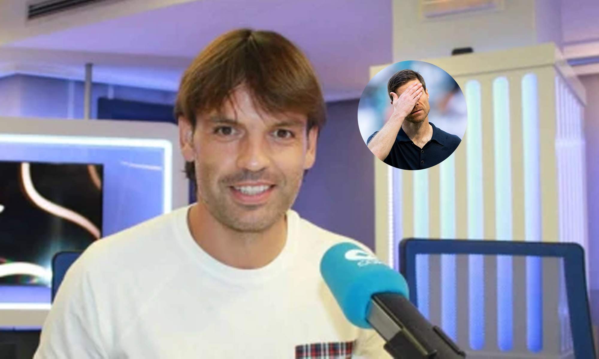 Fernando Morientes en COPE y una foto de Xabi Alonso. 