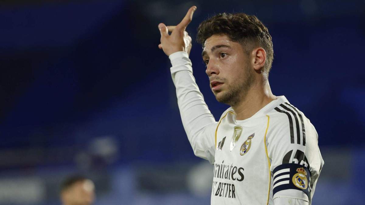 Fede Valverde jugando un partido con el Real Madrid. Fede Valverde jugando un partido con el Real Madrid.