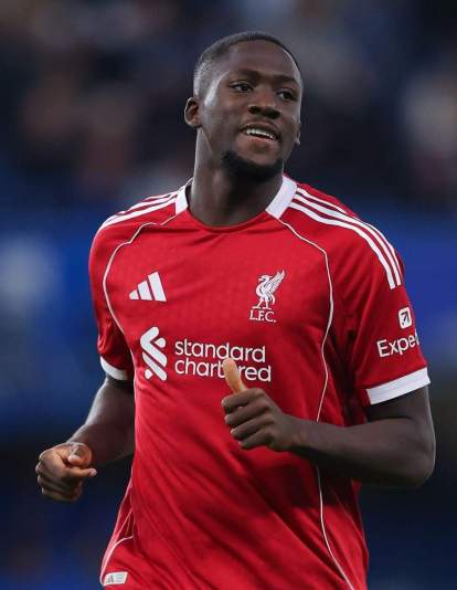 Konaté disputando un partido con el Liverpool. Konaté disputando un partido con el Liverpool.