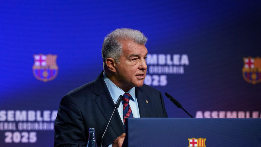 Joan Laporta en la Asamblea del Barcelona. 