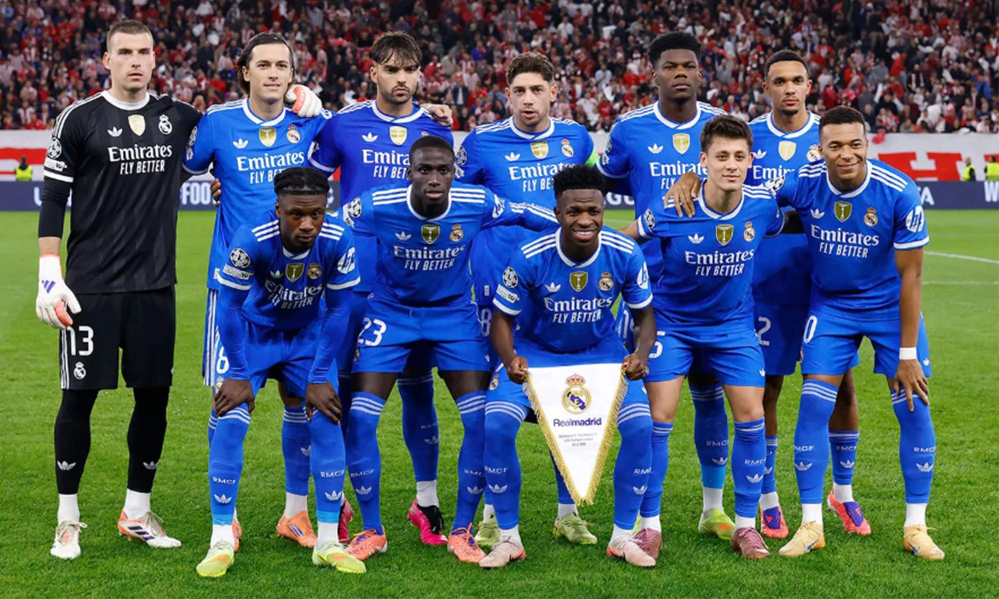 Once del Real Madrid contra el Olympiacos en la Champions League.