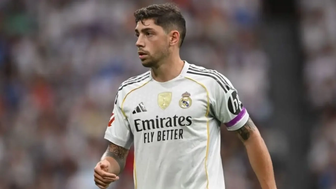 Fede Valverde durante un partido de esta temporada