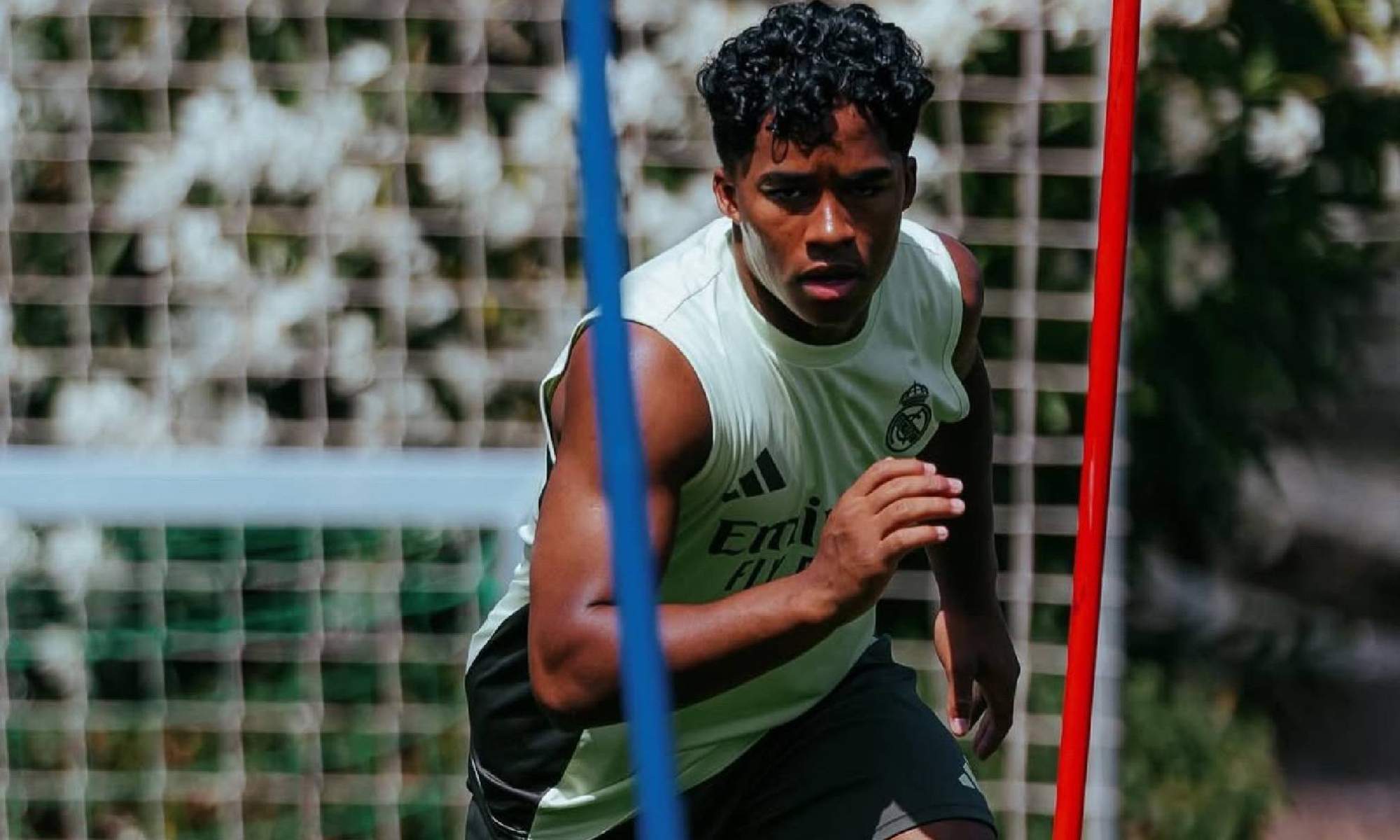 Endrick Felipe, en un entrenamiento durante este verano en la Ciudad Deportiva de Valdebebas.