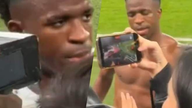 Vinicius acercándose a la grada