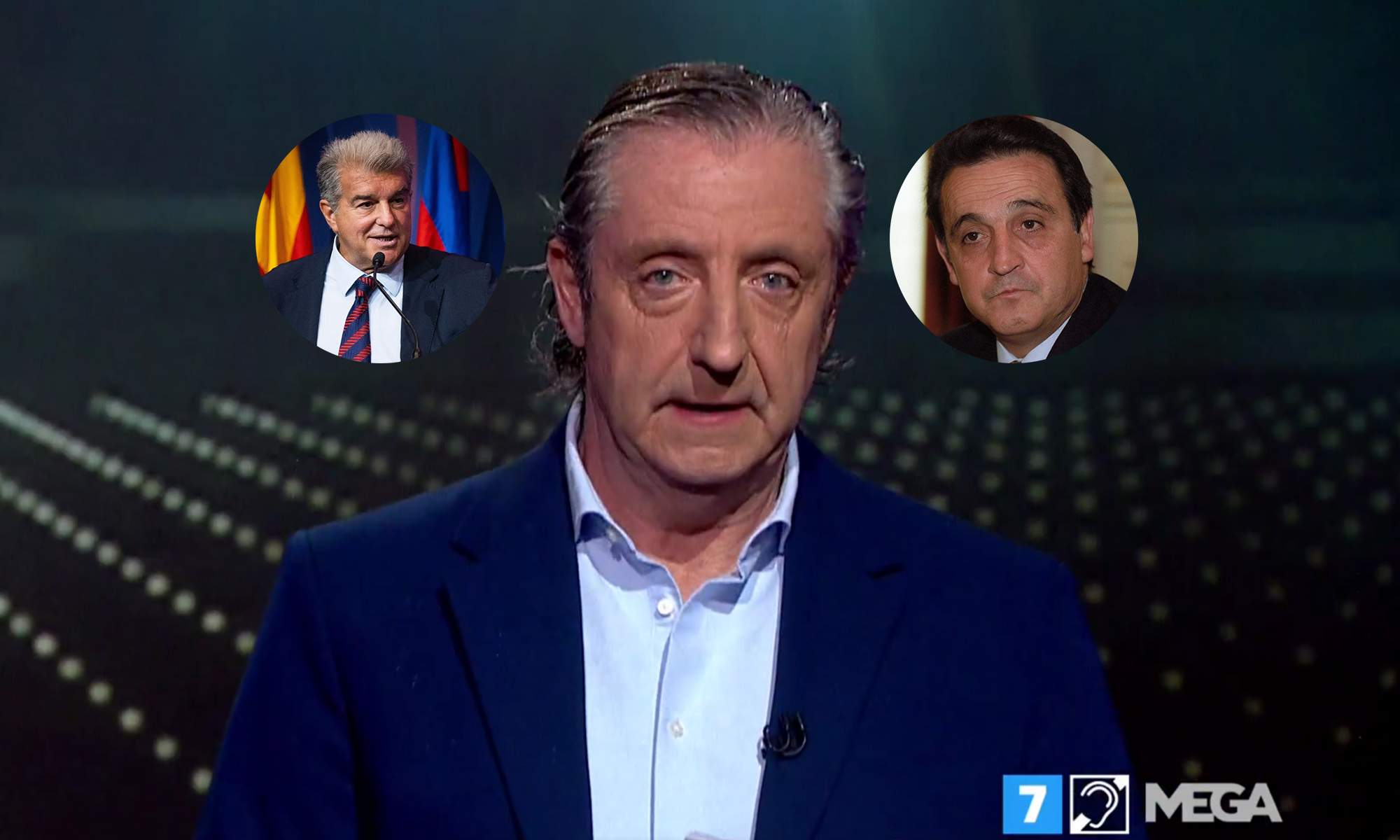 Josep Pedrerol, Joan Laporta y Enríquez Negreira.