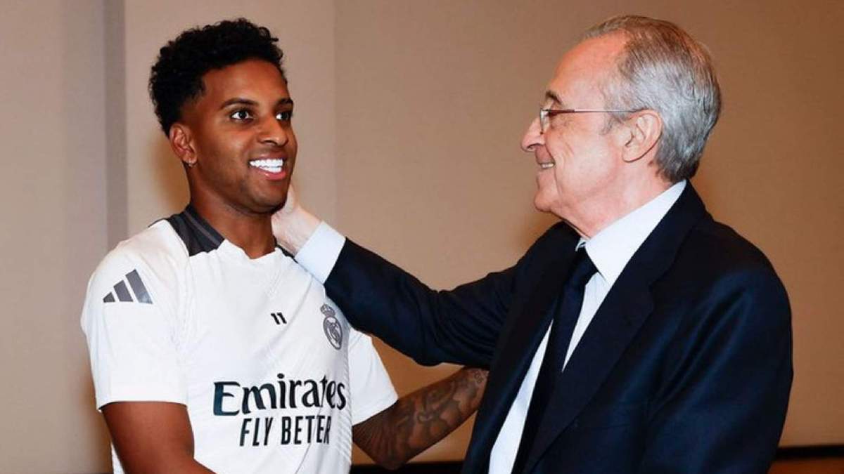 Rodrygo Goes y Florentino Pérez
