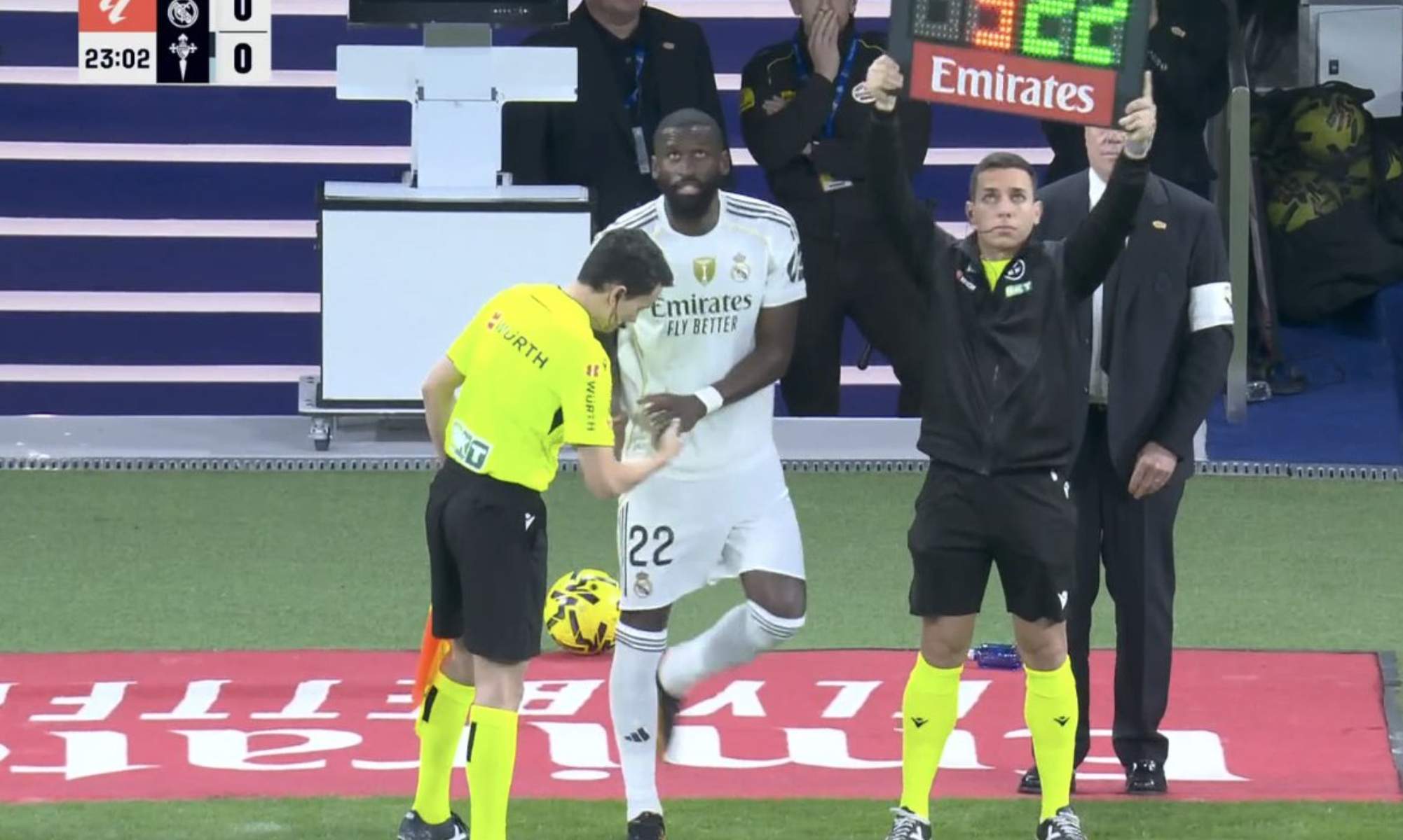 Rüdiger entró por el lesionado Militao Rüdiger entró por el lesionado Militao