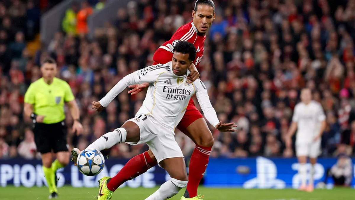 Rodrygo Goes durante el partido contra el Liverpool Rodrygo Goes durante el partido contra el Liverpool