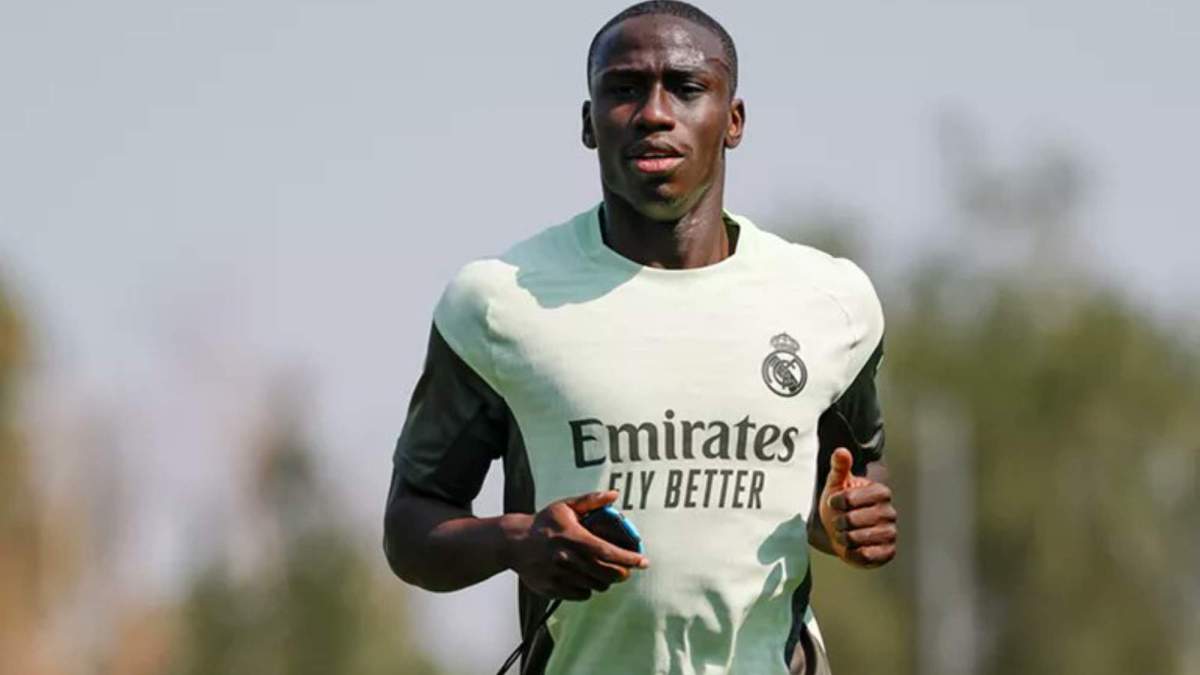 Ferland Mendy durante un entrenamiento con el Real Madrid. Ferland Mendy durante un entrenamiento con el Real Madrid.