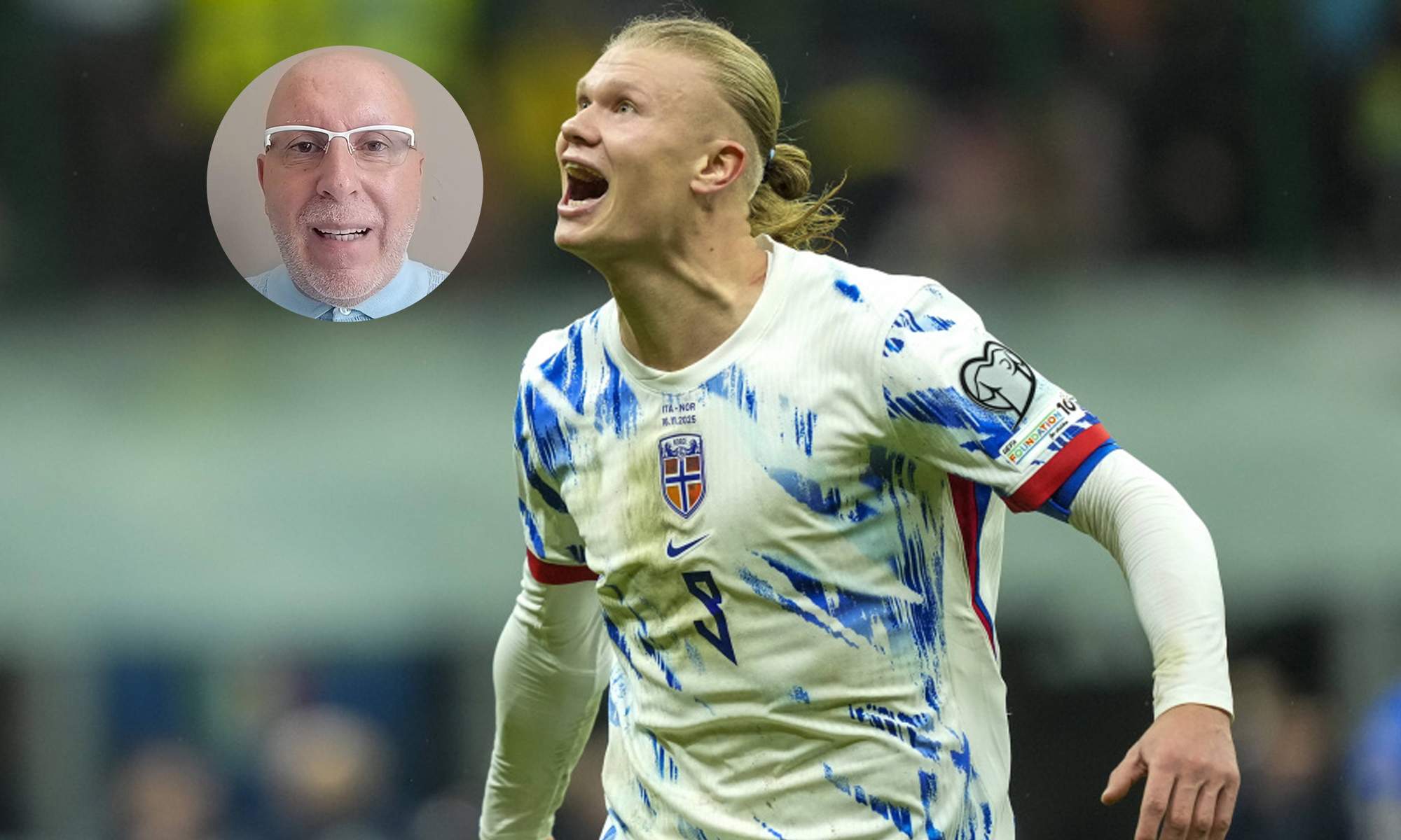 Erling Haaland jugando con Noruega y una foto de François Gallardo.