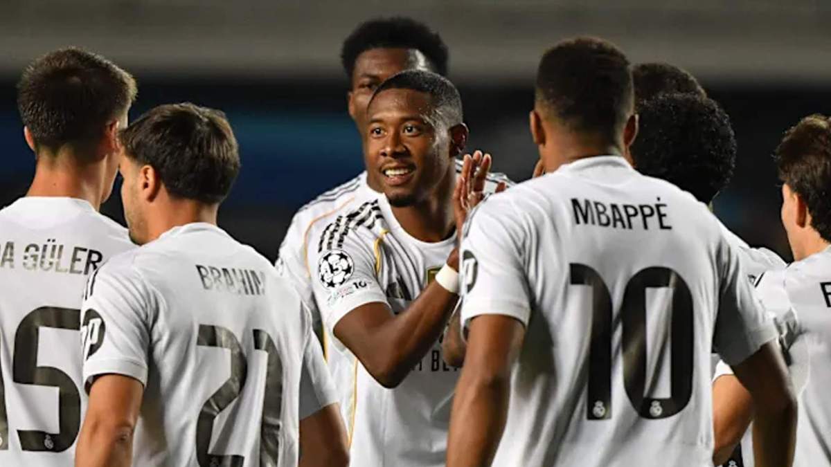 Jugadores del Real Madrid celebrando un gol en la UEFA Champions League