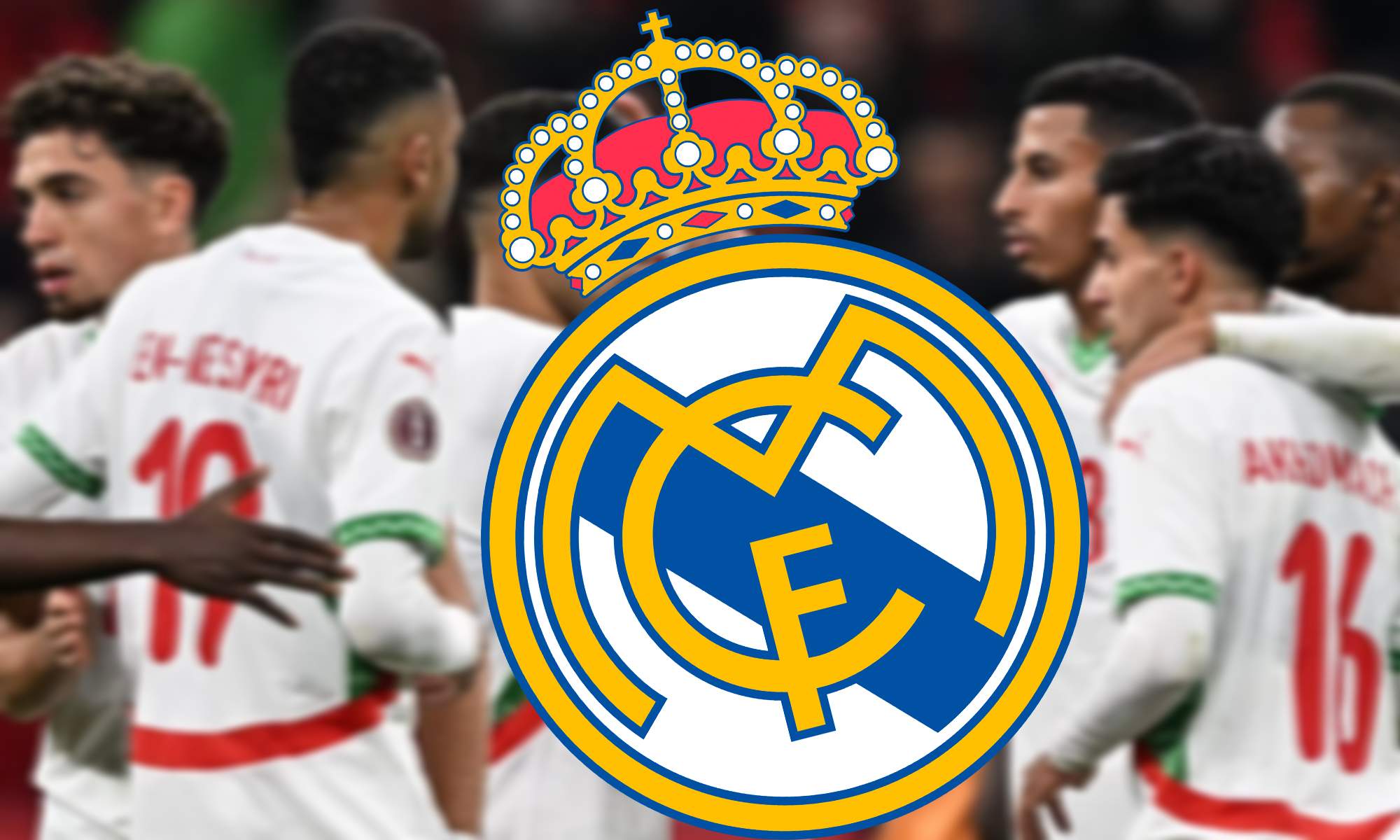 Selección de Marruecos y escudo Real Madrid