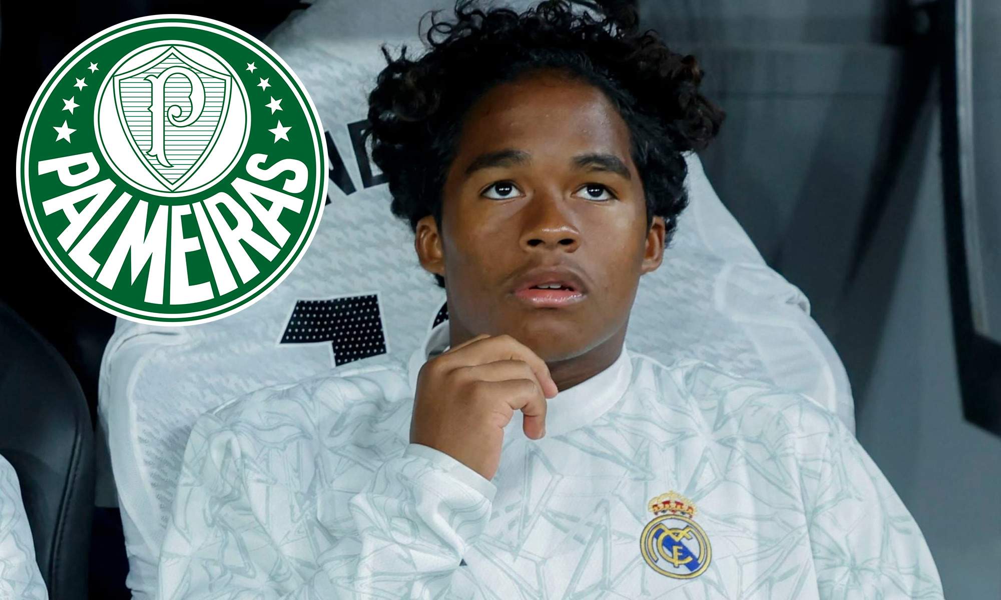 Endrick y escudo Palmeiras