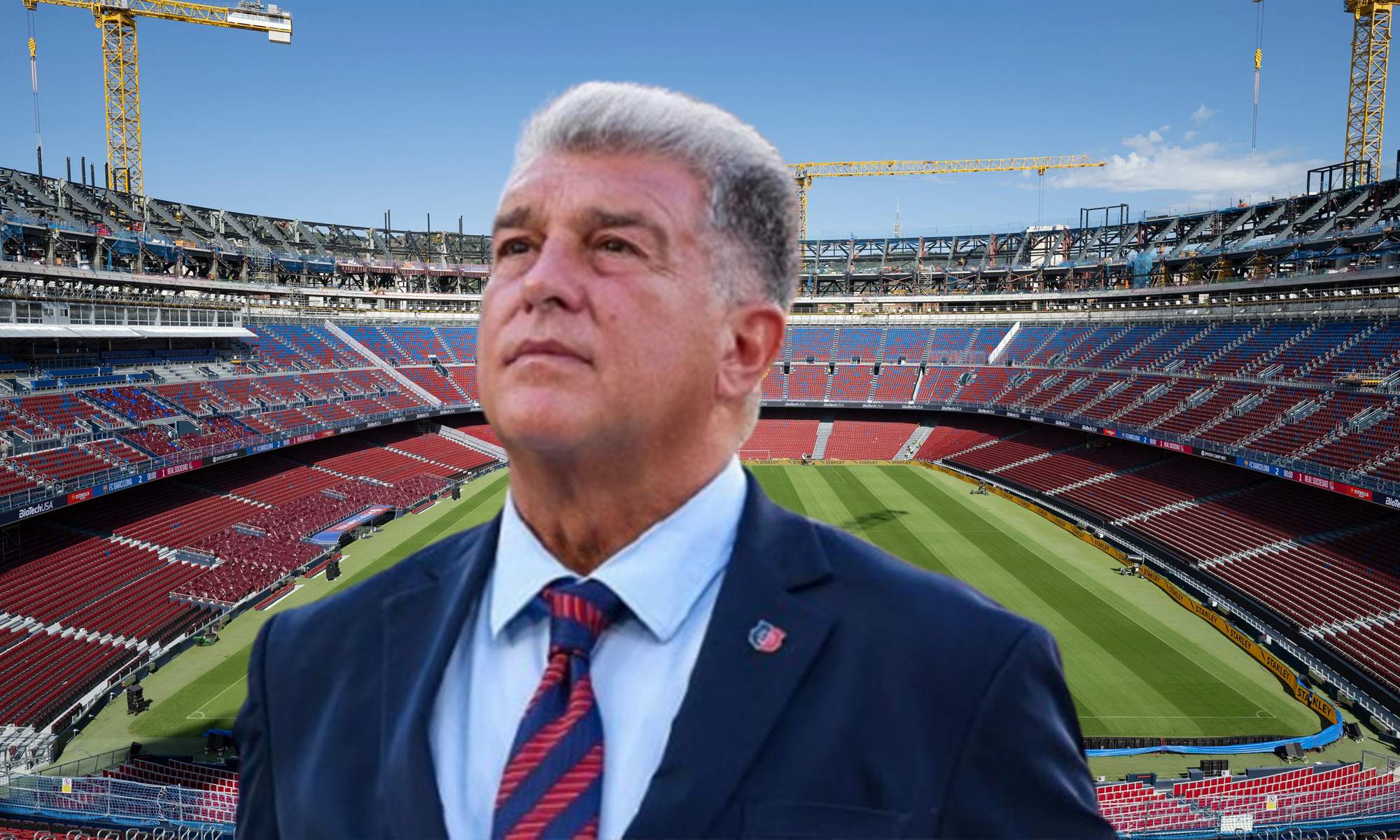Joan Laporta y las obras del Camp Nou. 