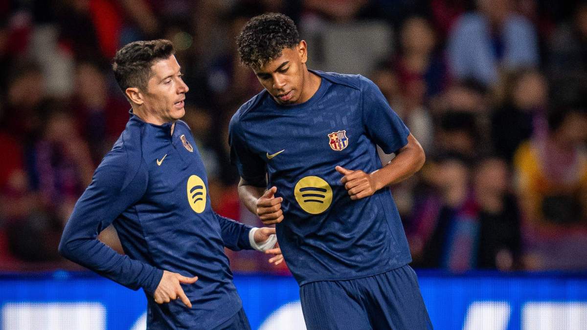 Robert Lewandowski y Lamine Yamal Robert Lewandowski y Lamine Yamal